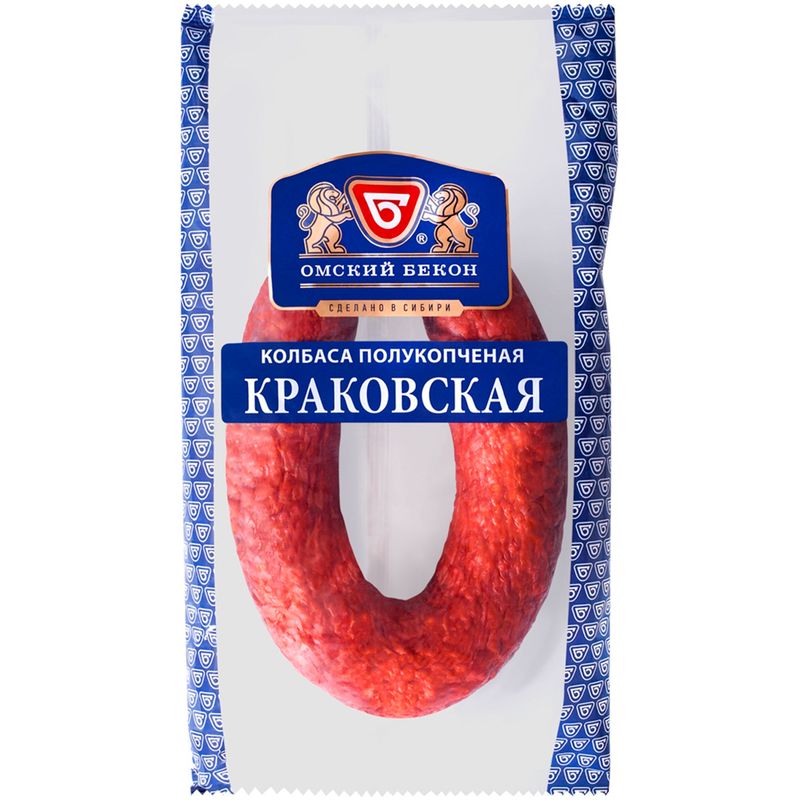 

Колбаса полукопченая Омский Бекон Краковская вес