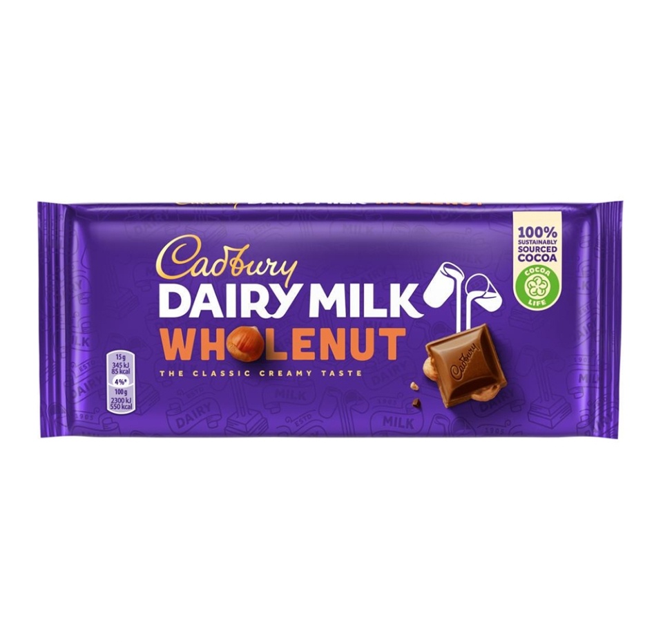 

Шоколад Cadbury молочный с цельным фундуком 120 г, Великобритания