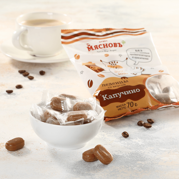 Карамель леденцовая со вкусом капучино МЯСНОВЪ БУФЕТ