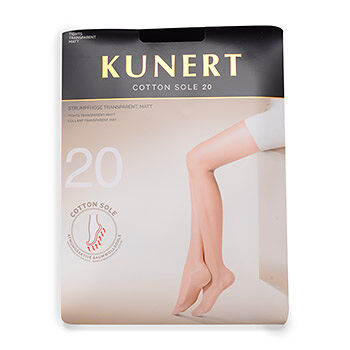 Колготки Kunert Cotton Sole черные, 20 den, размер 1