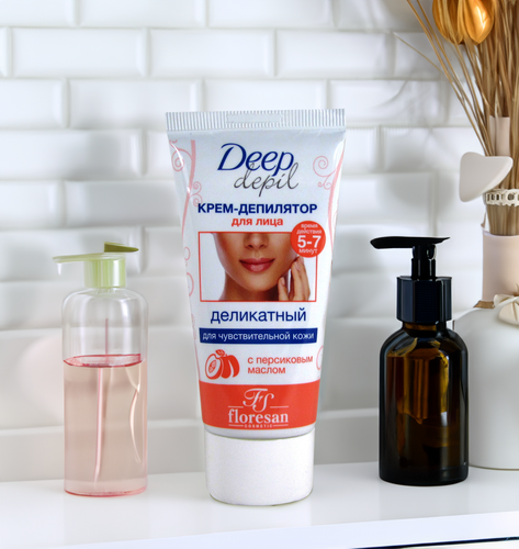 

Крем-депилятор Floresan Deep depil для лица деликатный с персиковым маслом 50 мл