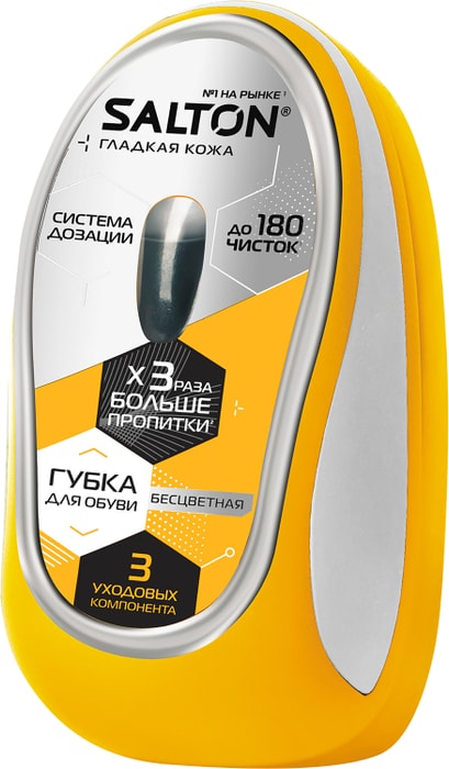 

Губка - блеск для обуви Salton для гладкой кожи, с дозатором, натуральный 7 мл