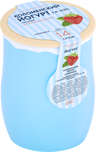 

Йогурт Коломенский Питьевой клубника 3.4-4.5% 450 г