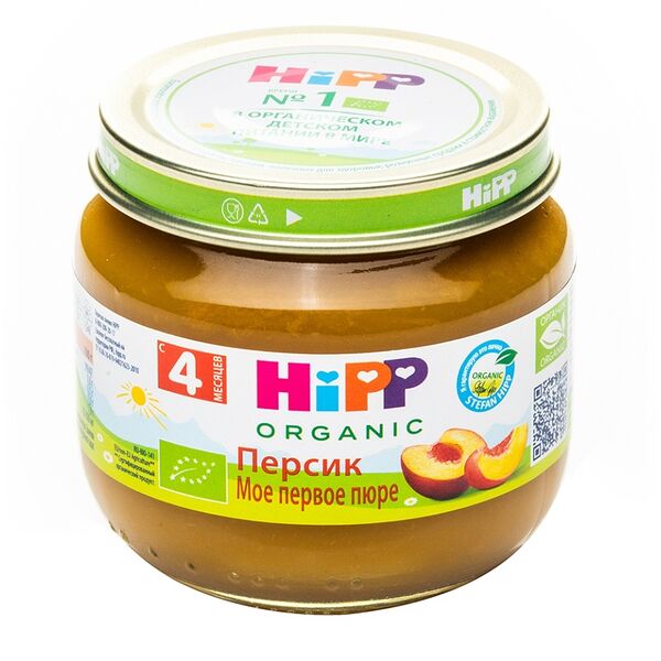 Пюре персик с 4 месяцев ТМ Hipp (Хипп) 80 г