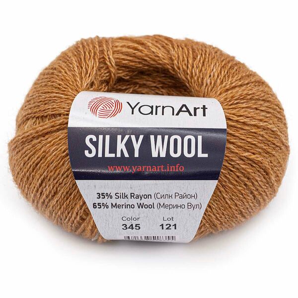 Пряжа YarnArt 'Silky Wool' 25гр 190м (35% шелковая вискоза, 65% шерсть мериноса)(345 горчичный),шт