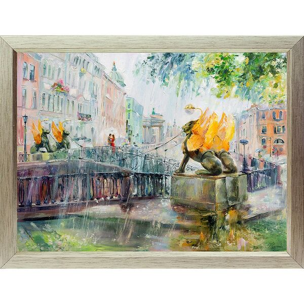 Картина в раме Летний дождь. Грифоны, 30х40 см