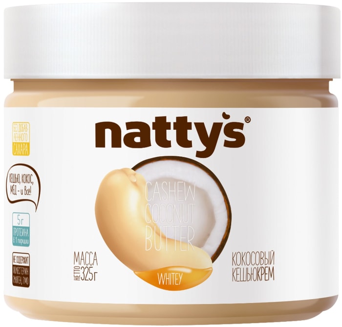 

Паста-крем кешью-кокосовая Nattys с мёдом 325 г