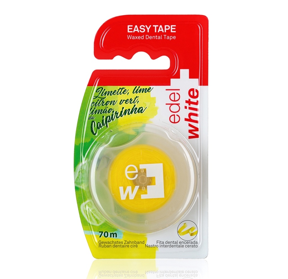 

Вощеная зубная лента edel+white Easy Tape со вкусом кайпириньи 70м, Швейцария