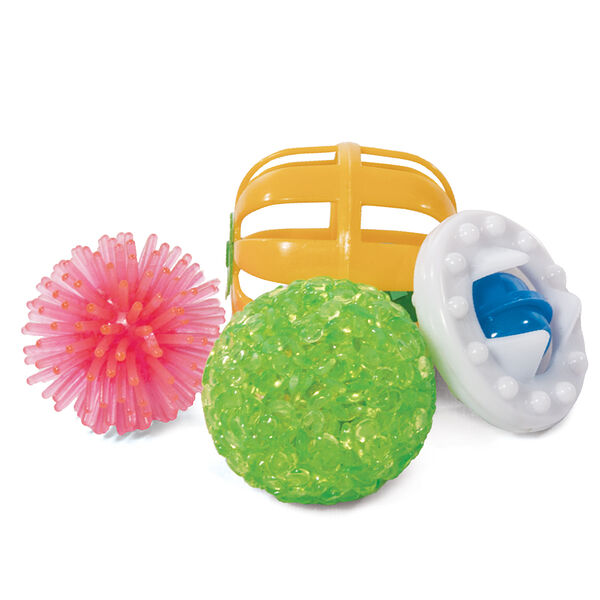 TRIOL Игрушка для кошек набор Активная игра Три мячика и погремушка