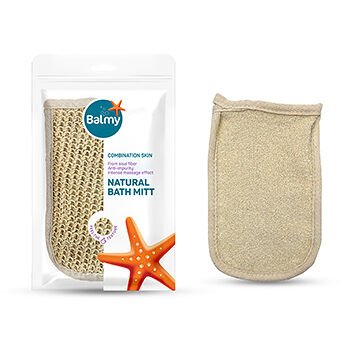 Мочалка-рукавичка Balmy для душа из натурального сизаля с махрой, Турция