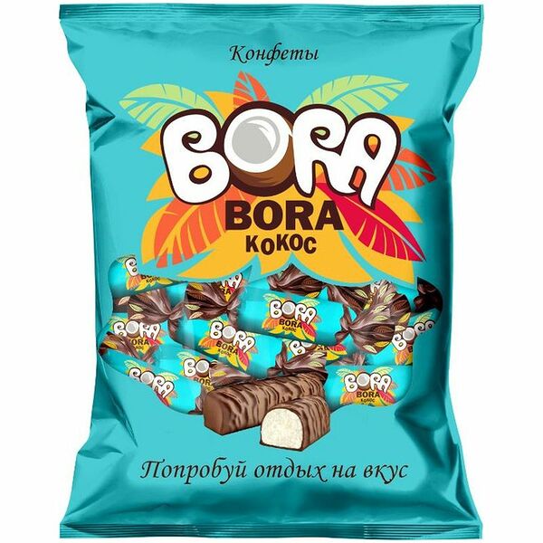 Конфеты шоколадные Bora-Bora Кокос с кокосово-кремовой начинкой