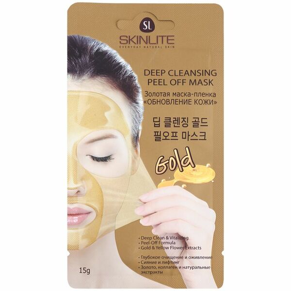 Маска-пленка для лица Skinlite 15 г обновляющая золотая