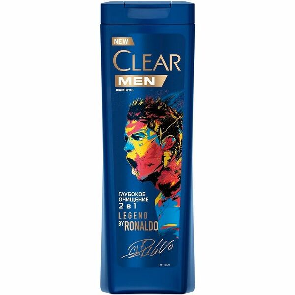 Шампунь Clear Глубокое очищение для мужчин против перхоти 2в1 антибактериальный эффект, 400мл