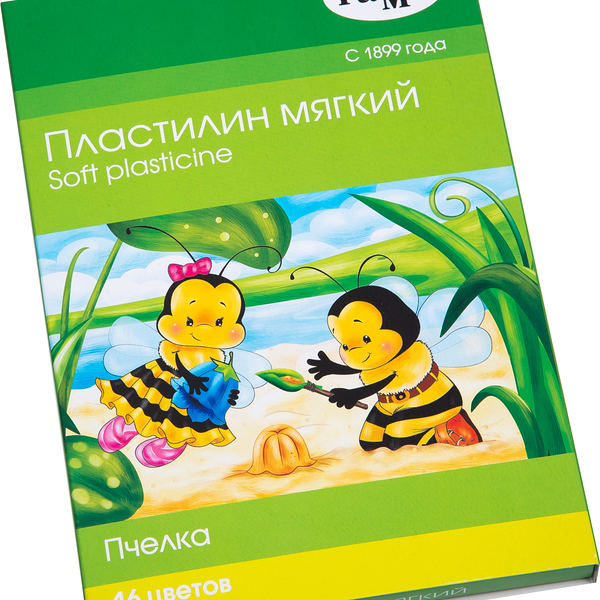 Пластилин восковой со стеком пчелка 16 цветов ТМ Гамма