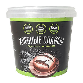 Хлебные Слайсы Ecostoria ржаные с чесноком 35г, Россия