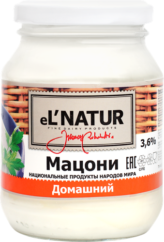 

Мацони eL'NATURE Домашний из коровьего молока, БЗМЖ, 3.6%