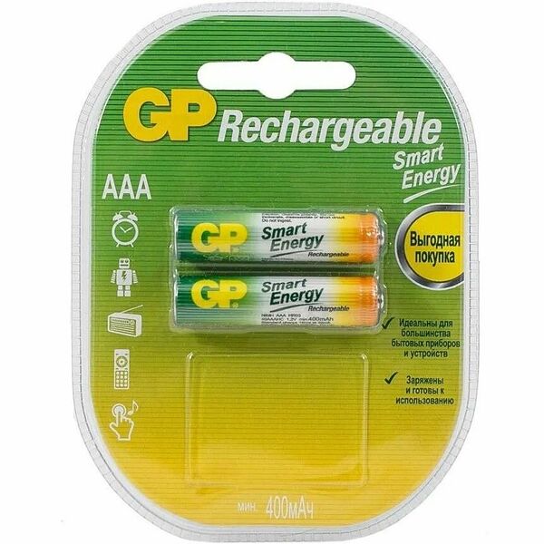 Батарейки AAA GP Smart energy 40AAAHCSV-2CR2 400мАч 2 шт.