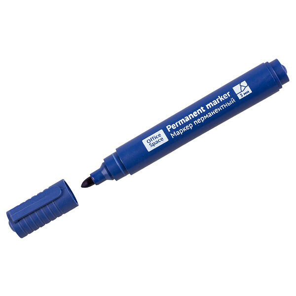 Маркер перманентный 8004А Office Space синий, пулевидный, 3мм  265703