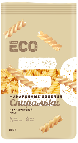 

Макароны безглютеновые ЛЕНТА ECO Спиральки, из амарантовой муки