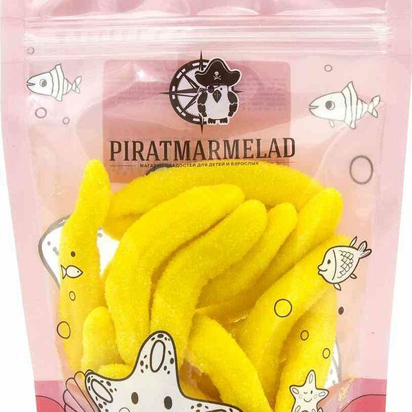 Мармелад жевательный Piratmarmelad Банановый вкус в сахарной обсыпке