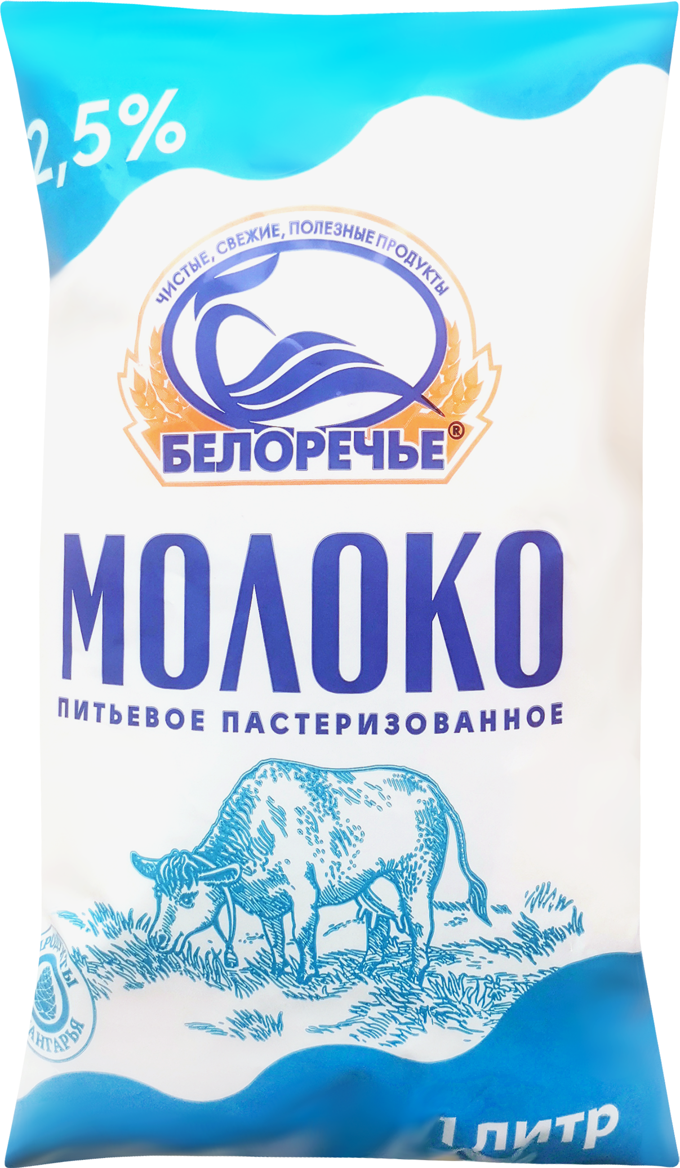 

Молоко пастеризованное Белоречье 2.5% Гост без змж 1 л