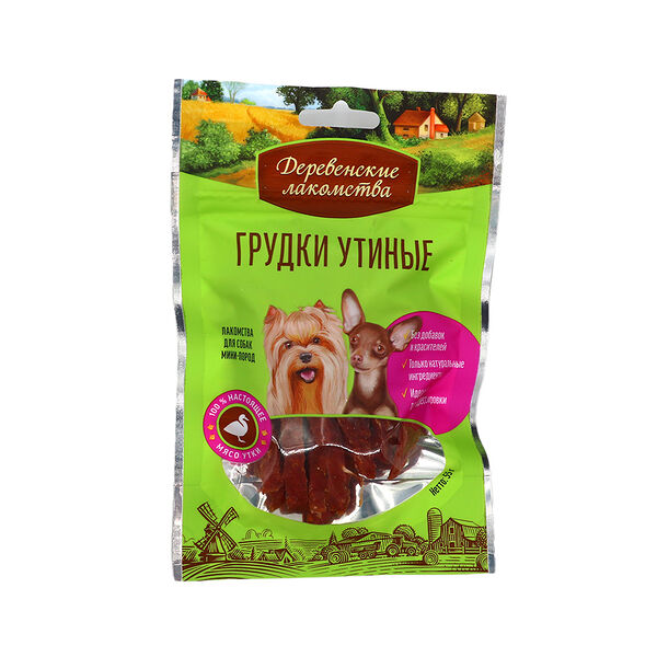 Грудки утиные Деревенские лакомства для мини-пород 55г