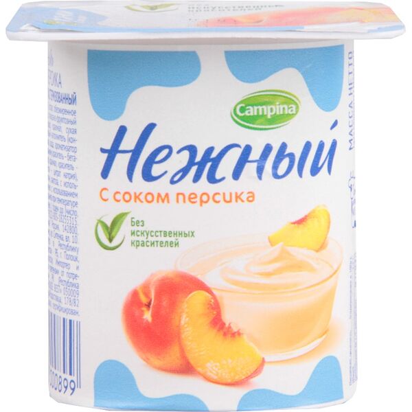 Продукт йогуртный Нежный с соком персика 1,2% 100г