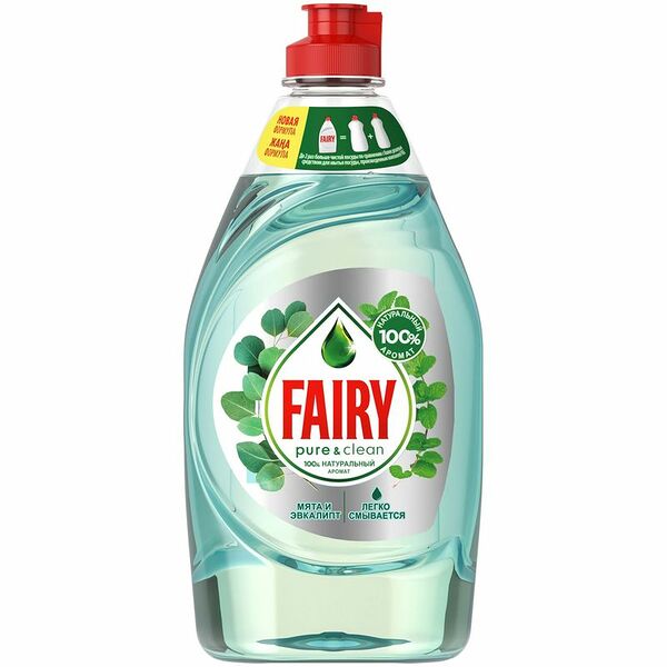 Средство Fairy для мытья посуды Pure&clean мята и эвкалипт, 450мл