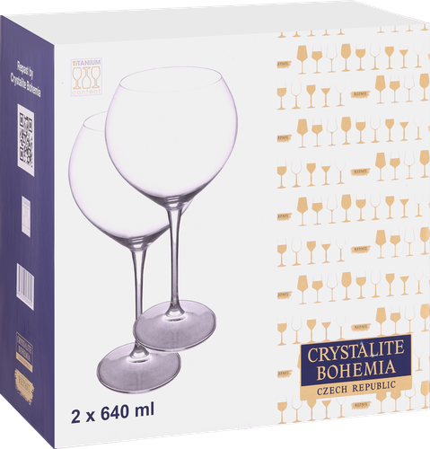 

Набор бокалов для вина CRYSTALITE BOHEMIA Carduelis/Cecilia 640мл, стекло, Арт. 58382, 2шт