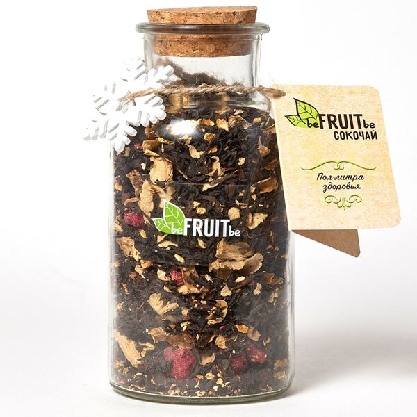 Чай черный с кусочками имбиря апельсина и малины ТМ beFRUITbe (биФРУТби)