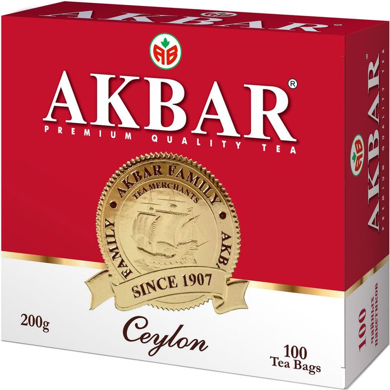 

Чай черный Akbar Ceylon 100 пакетиков 200 г