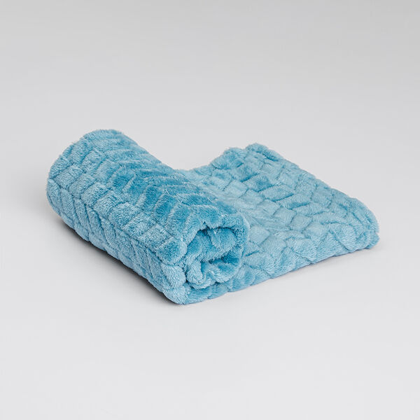 Плед однотонный для кошек и собак, 75х50 см, голубой