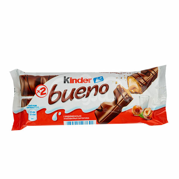 Вафли Киндер Буэно 43гр Молочно-ореховая начинка