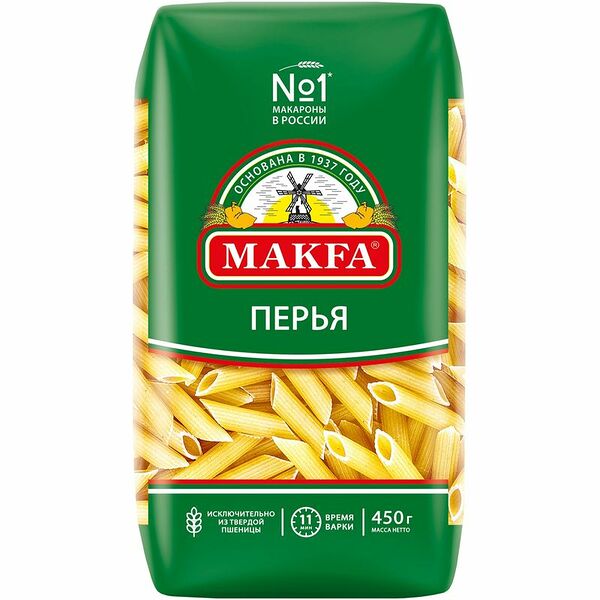 Макаронные изделия Перья рифлёные Makfa