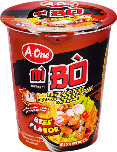 Лапша A-ONE со вкусом говядины, 65г