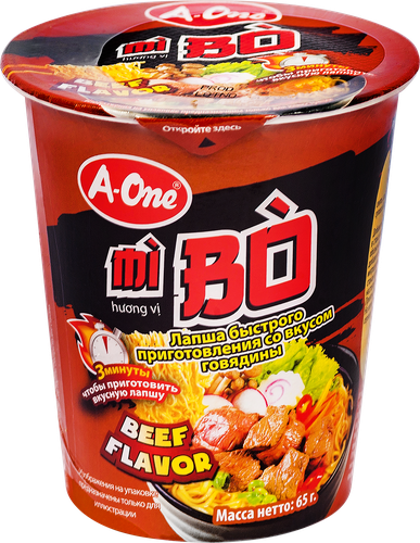 

Лапша A-One со вкусом говядины, 65 г