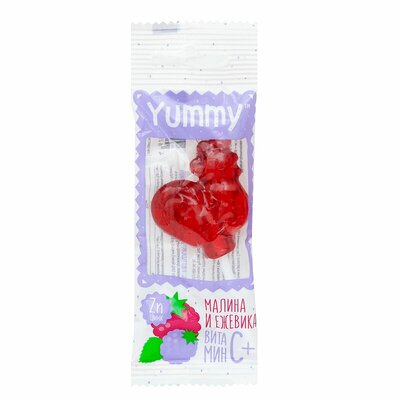 Карамель леденцовая Yummy 17 г малина-ежевика с витаминами С и Zn
