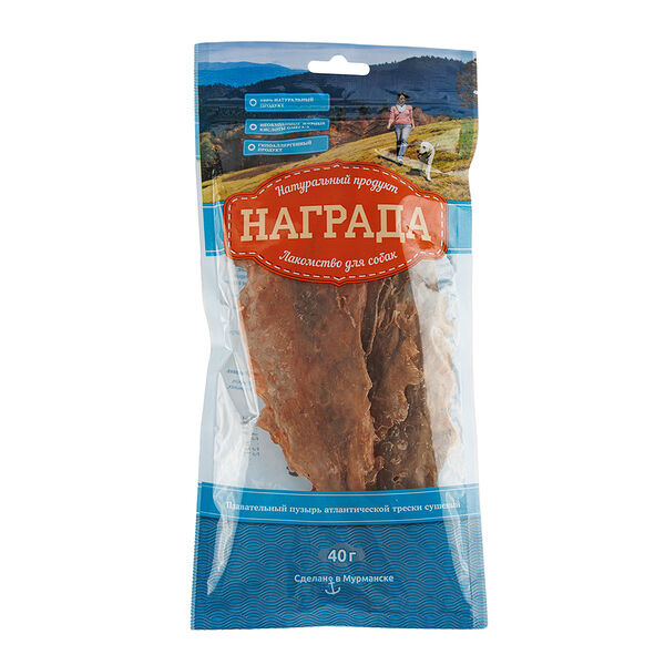 Лакомство для собак Пузырь трески, 40 гр.