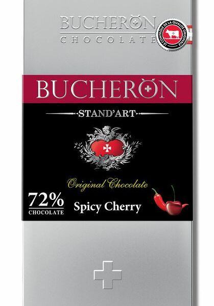 Шоколад горький Bucheron с вишней и острым перцем чили, 100г
