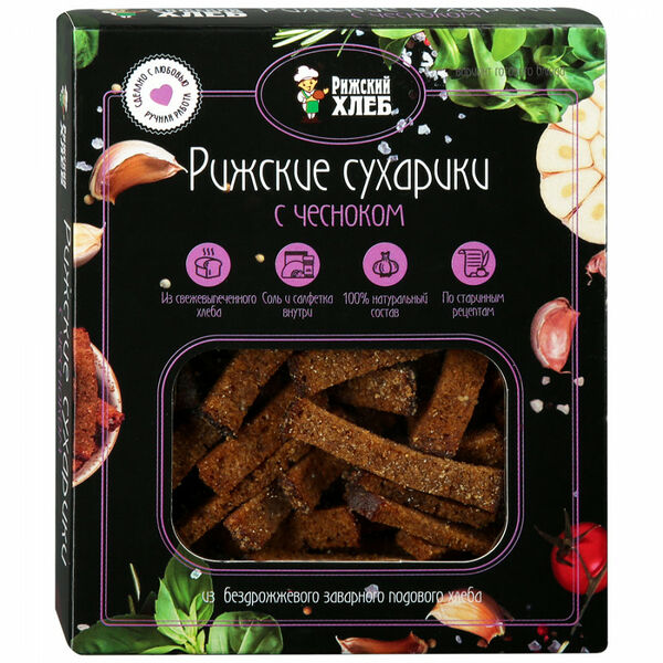 Сухарики Рижский Хлеб с чесноком
