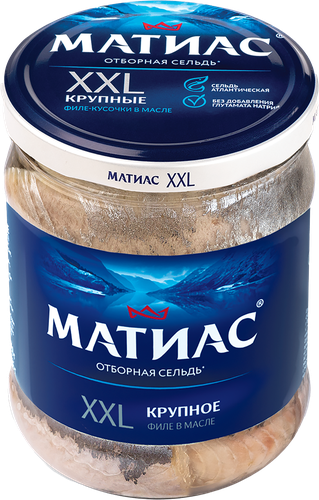 

Филе сельди атлантической "Матиас" в масле "XXL отборный" 450 г