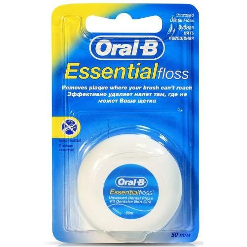 Зубная нить Oral-B Essential Floss невощеная Мята 50 м