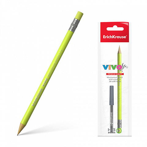 

Карандаш механический ErichKrause Vivo в наборе с грифелями 1 шт., цвет в ассортименте