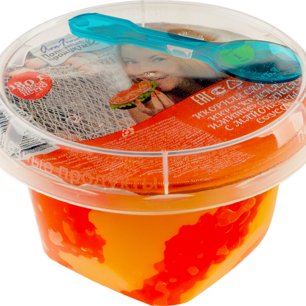 Икра красная ПОЛЕЗНЫЕ ПРОДУКТЫ Икорная самба, имитированная, с майонезным соусом 180г