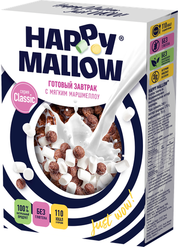 

Готовый завтрак Happy Mallow Classic с мягким маршмеллоу 240 г