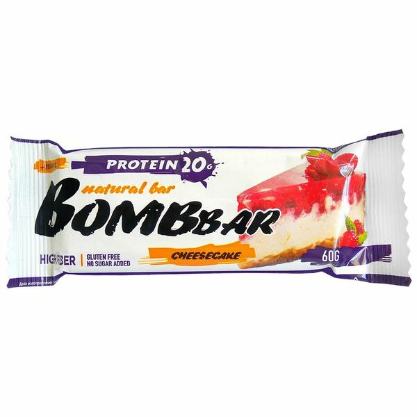 Батончик протеиновый Bombbar Малиновый чизкейк