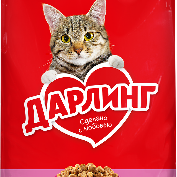 Корм сухой для взрослых кошек ДАРЛИНГ с мясом и добавлением овощей, 760г