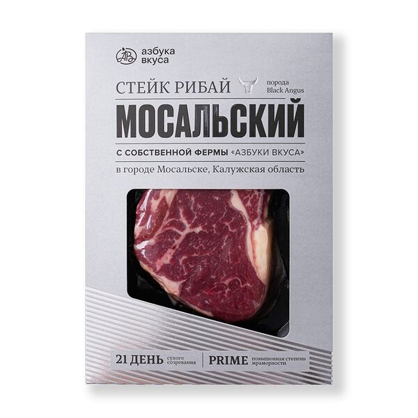 Стейк Рибай PRIME из говядины сухого созревания Мосальский АВ. Наши фермы