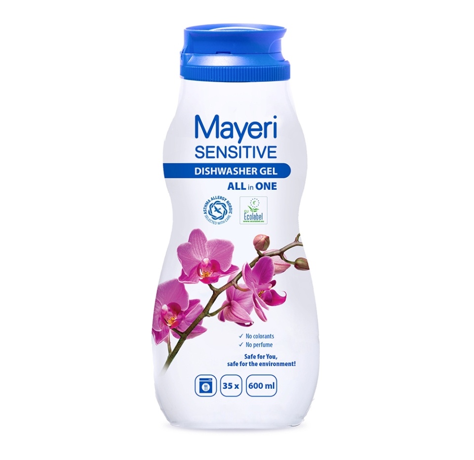 

Гель для посудомоечных машин Mayeri Sensitive ЭКО ALL in 1 600 мл