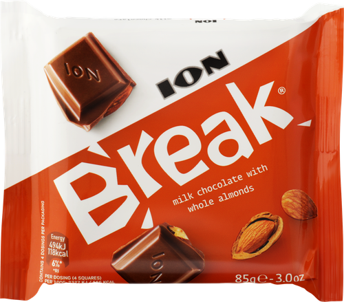

Шоколад молочный ION Break с миндалем 85 г